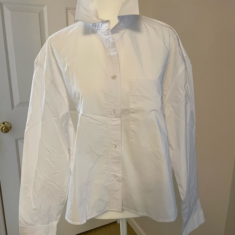 NWOT Banana Republic White Cotton Crop Top Size M